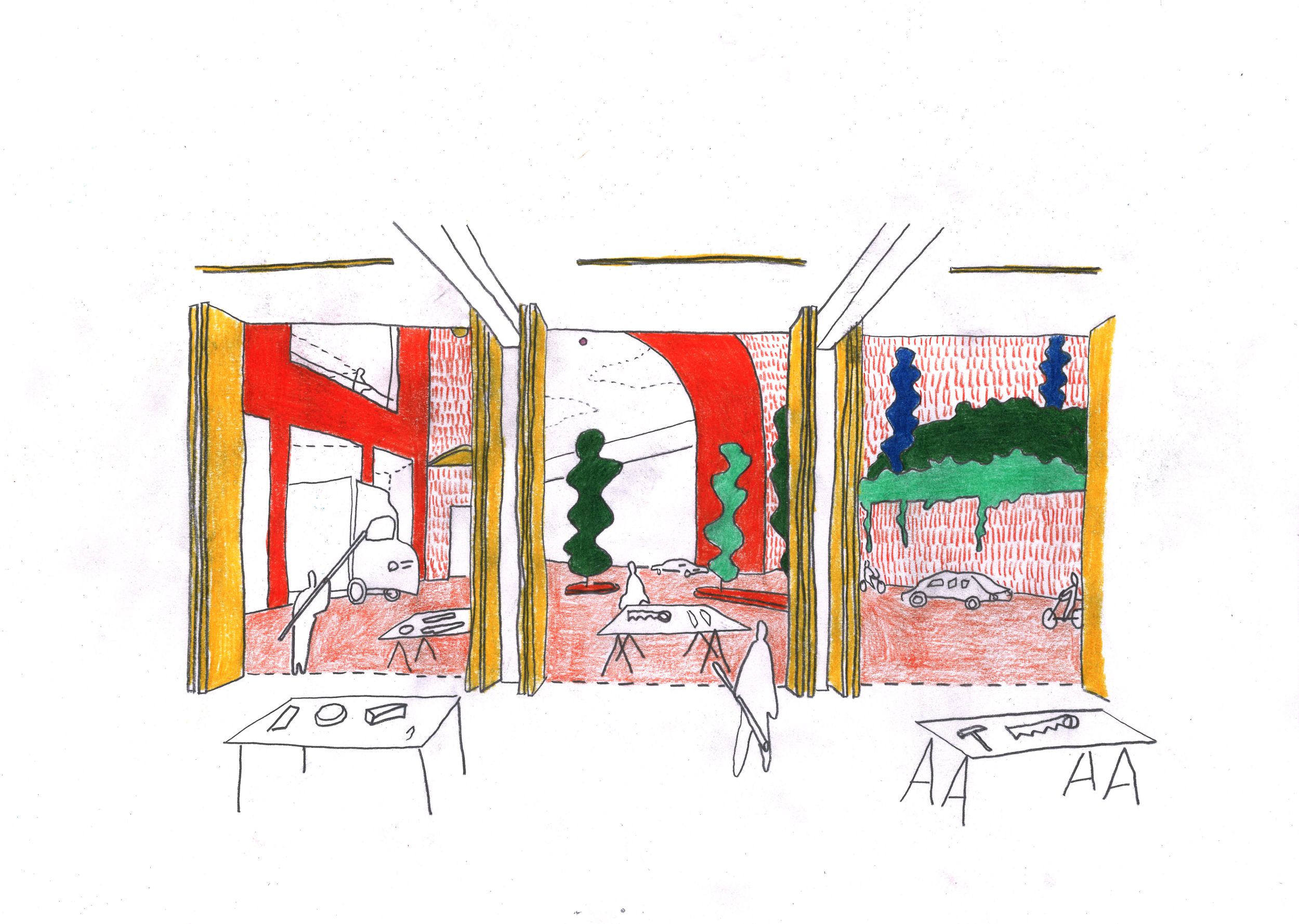 croquis vue atelier